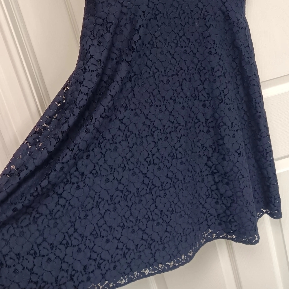 Navy Blue White House Black Market Size 6 dress - Picture 5 of 8